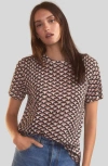 Cynthia Rowley Fanfare Tee In Black Camel