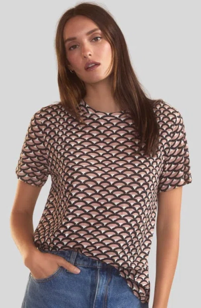 Cynthia Rowley Fanfare Tee In Black Camel
