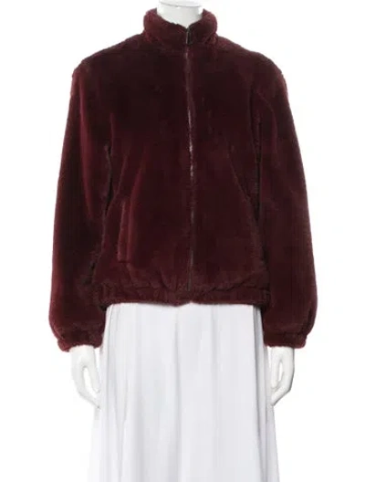 Pre-owned Cynthia Rowley Faux Fur Jacket In Red