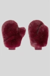Cynthia Rowley Women's Faux Fur Oversized Mittens In Burgundy