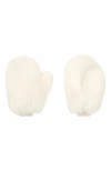 Cynthia Rowley Faux Fur Oversized Mittens In White