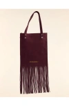 Cynthia Rowley Felicity Fringe Suede Tote In Borwn Gold