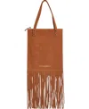 Cynthia Rowley Felicity Fringe Suede Tote In Brown