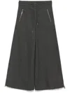 Cynthia Rowley Flannel Wide-leg Pants In Grey