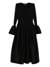Cynthia Rowley Flared-sleeves Dress In Black