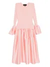 Cynthia Rowley Flared-sleeves Dress In Pink
