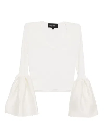 Cynthia Rowley Flared-sleeves Top In White
