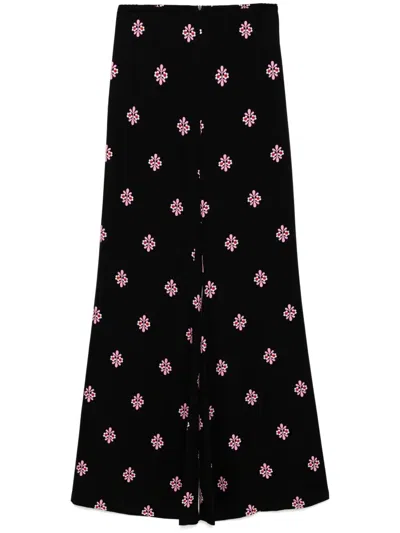 Cynthia Rowley Flared Trousers In Black