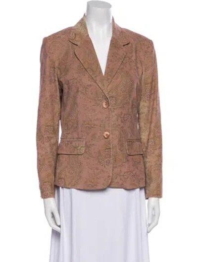 Pre-owned Cynthia Rowley Floral Print Blazer In Neutral