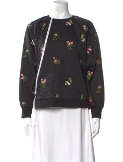 Pre-owned Cynthia Rowley Floral Print Crew Neck Sweater In Multi