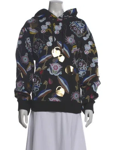 Pre-owned Cynthia Rowley Floral Print Crew Neck Sweater In Multi
