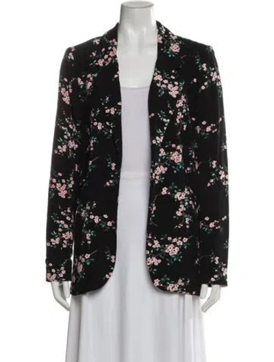 Pre-owned Cynthia Rowley Floral Print Evening Jacket In Black