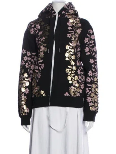 Pre-owned Cynthia Rowley Floral Print Jacket W/ Tags In Black