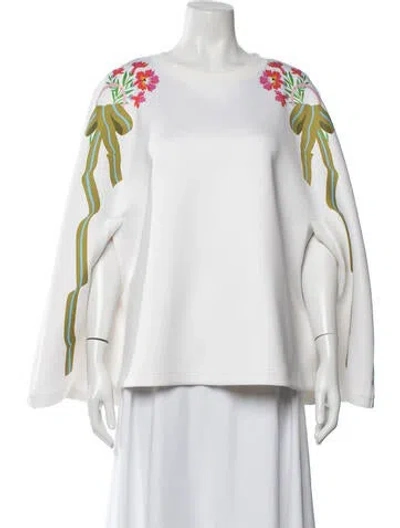 Pre-owned Cynthia Rowley Floral Print Jacket In White