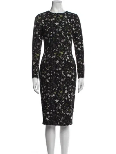 Pre-owned Cynthia Rowley Floral Print Midi Length Dress In Blue