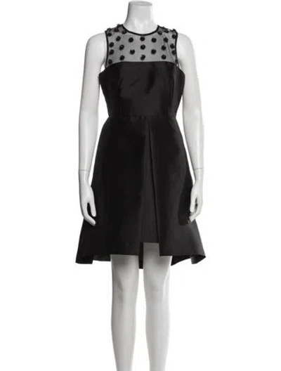 Pre-owned Cynthia Rowley Floral Print Mini Dress In Black