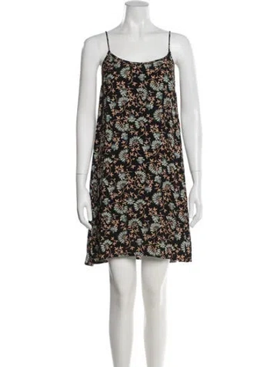 Pre-owned Cynthia Rowley Floral Print Mini Dress In Blue