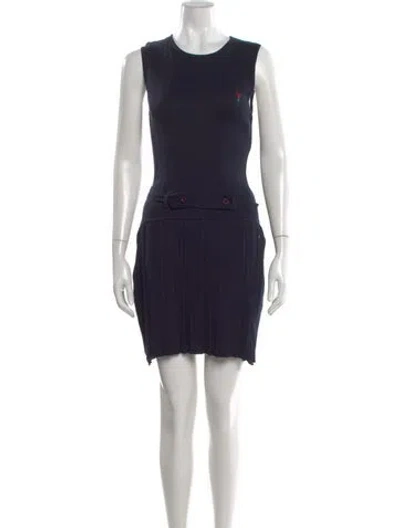 Pre-owned Cynthia Rowley Floral Print Mini Dress In Blue