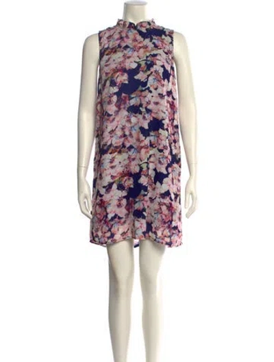 Pre-owned Cynthia Rowley Floral Print Mini Dress In Multi