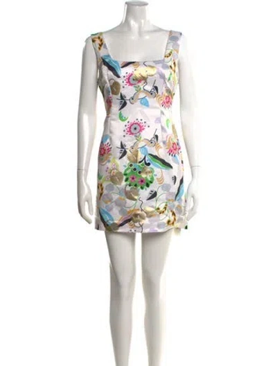 Pre-owned Cynthia Rowley Floral Print Mini Dress In Pink