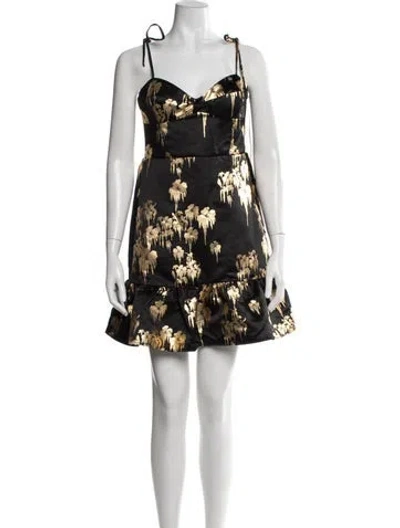 Pre-owned Cynthia Rowley Floral Print Mini Dress W/ Tags In Neutrals