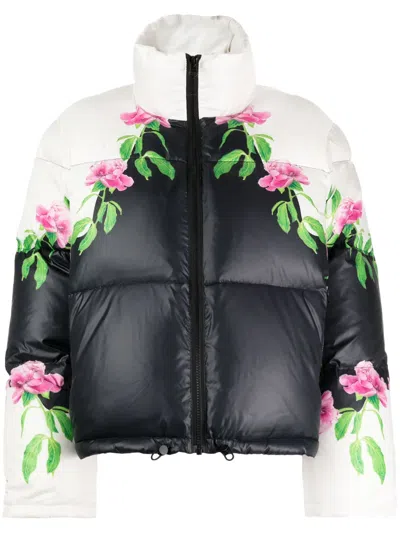 Cynthia Rowley Floral-print Puffer Jacket In Multicolour