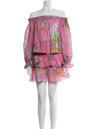 Pre-owned Cynthia Rowley Floral Print Skirt Set W/ Tags In Pink