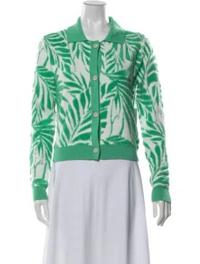 Pre-owned Cynthia Rowley Floral Print Sweater In Green
