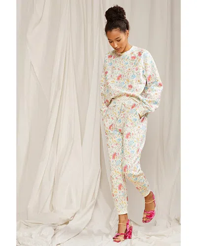 Cynthia Rowley Floral Printed Sweatpant In White