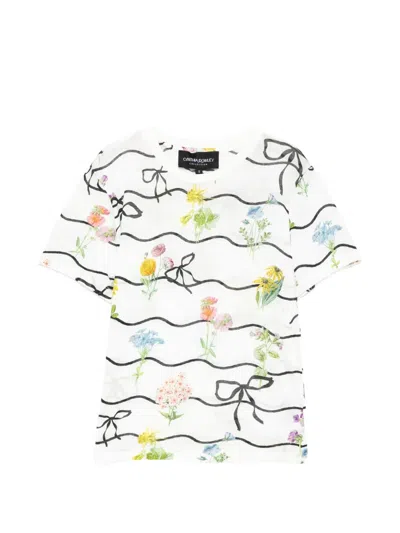 Cynthia Rowley Floral-print Round Neck T-shirt In Multi