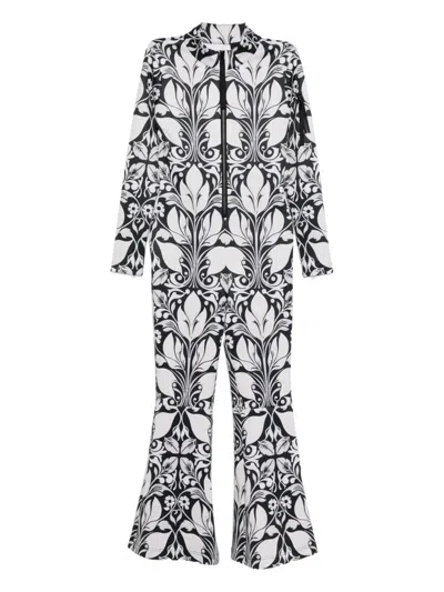 Cynthia Rowley Floral-print Ski Suit In Brown
