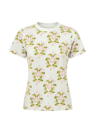 Cynthia Rowley Floral-print T-shirt In White