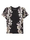 Cynthia Rowley Foil-print T-shirt In Black