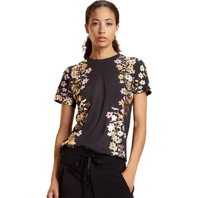 Cynthia Rowley Foil Printed Tee In Black