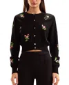 Cynthia Rowley Forget Me Not Cardigan In Black