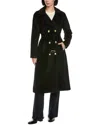 Cynthia Rowley Fuzzy Trench Coat In Black