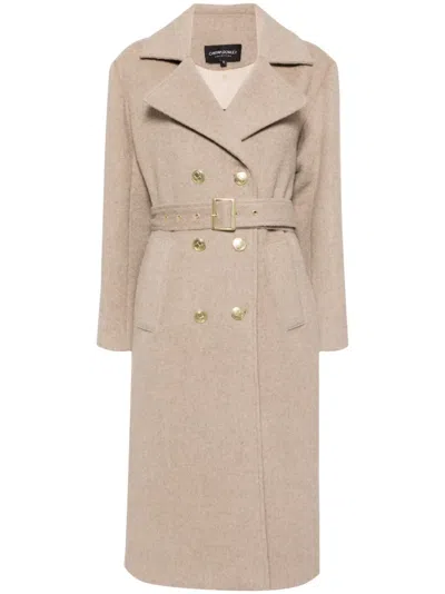 Cynthia Rowley Fuzzy Trench Coat In Neutrals