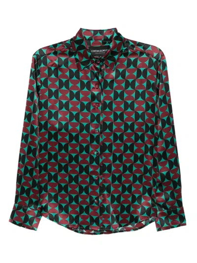 Cynthia Rowley Geometric Pattern Shirt In Black