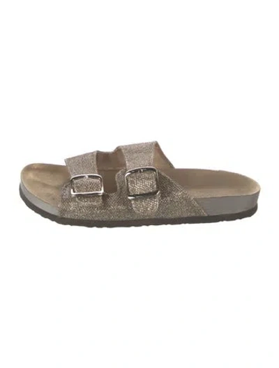 Pre-owned Cynthia Rowley Glitter Slides In Neutrals