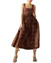 Cynthia Rowley Leopard-print Silk Midi Dress In Brown