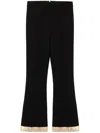 Cynthia Rowley Gold-hem Flared Trousers In Black