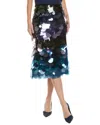 Cynthia Rowley Gradient Paillette Midi Skirt In Blue