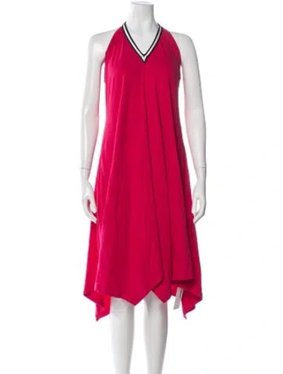 Pre-owned Cynthia Rowley Halterneck Midi Length Dress In Pink