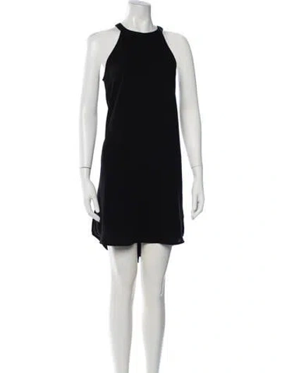 Pre-owned Cynthia Rowley Halterneck Mini Dress In Black/blue