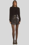 Cynthia Rowley Harper Vegan Leather Skirt In Black