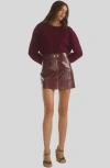 Cynthia Rowley Patent Skirt In Oxblood