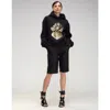 Cynthia Rowley Heart Of Gold Hoodie In Black