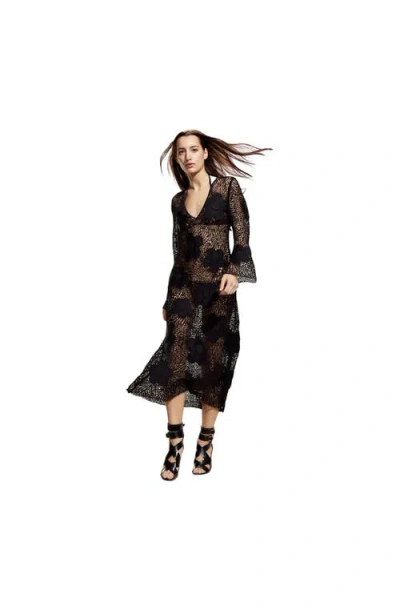 Cynthia Rowley Ibiza Crochet Cover Up In Black