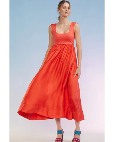 Cynthia Rowley Isla Silk Dress In Orange