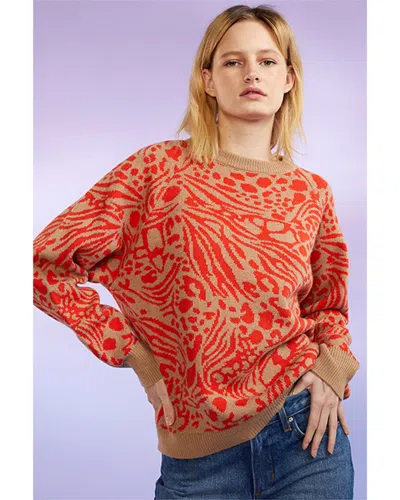 Cynthia Rowley Jacquard Wool & Cashmere-blend Sweater In Orange